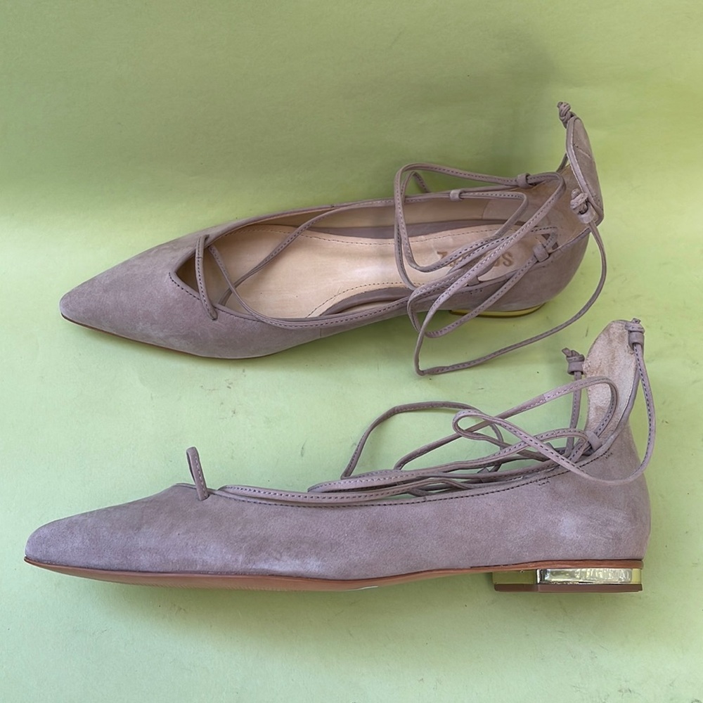 New tan Schutz suede nobuck/leather flats in original box - Picture 9 of 10